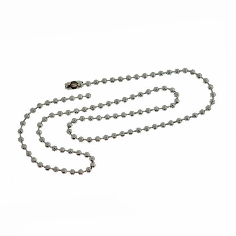 Stainless Steel Ball Chain Necklace 16.5" - 4mm - 1 Necklace - N248