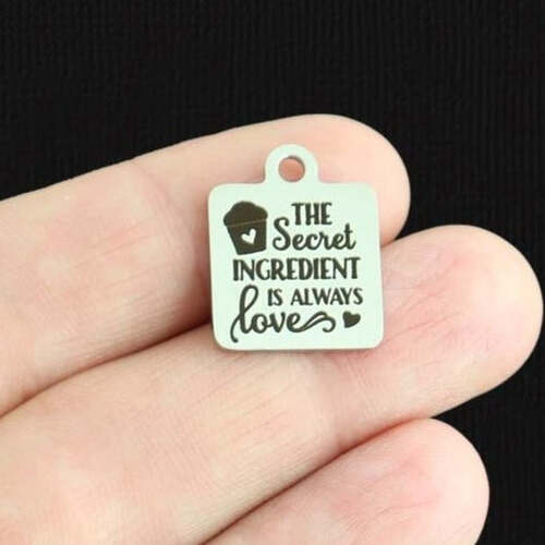 The secret ingredient Stainless Steel Charms - is always love - BFS013-6775