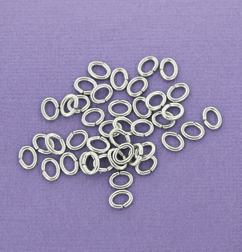 Stainless Steel Oval Jump Rings 6.5mm x 5mm x 1.2mm - Open 16 Gauge - 50 Rings - SS052