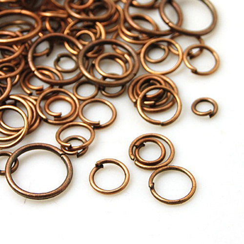 Copper Tone Jump Rings Assorted Sizes in Handy Storage Box 4mm to 10mm - JBOX11