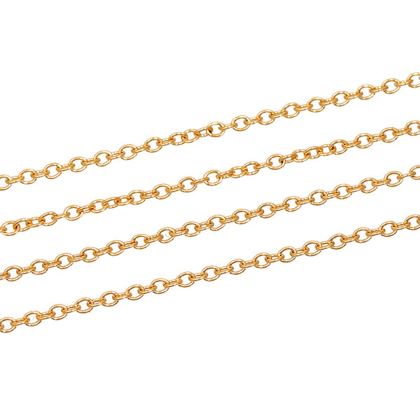BULK Gold Tone Stainless Steel Cable Chain 1 Meter - 3.25Ft - 1.6mm - FD399