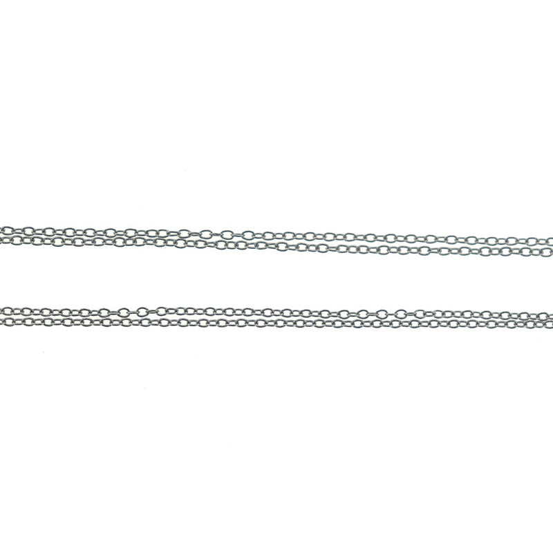 Sterling Silver Cable Chain Necklace 17" - 1mm - 1 Necklace - ST011
