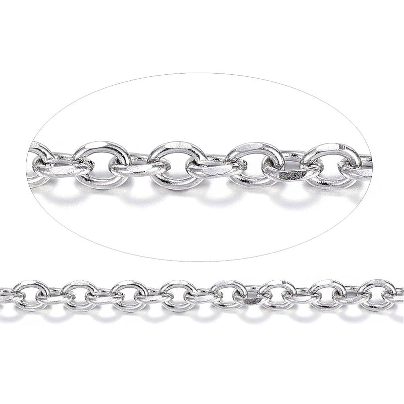 BULK Stainless Steel Cable Chain 1 Meter - 3.25Ft - 4mm - FD559