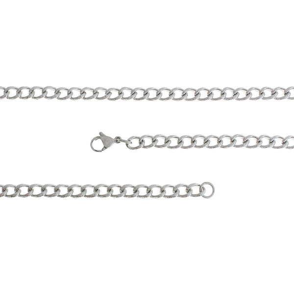 Stainless Steel Curb Chain Necklace 22" - 5.5mm - 1 Necklace - N289
