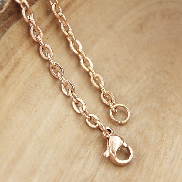 Rose Gold Stainless Steel Cable Chain Necklace 24" - 3mm - 5 Necklaces - N540