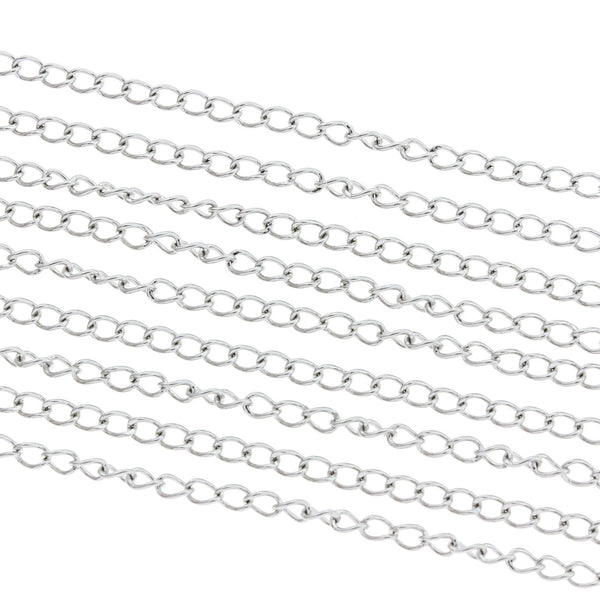Bulk Stainless Steel Curb Chain 32Ft - 2.4mm - FD159