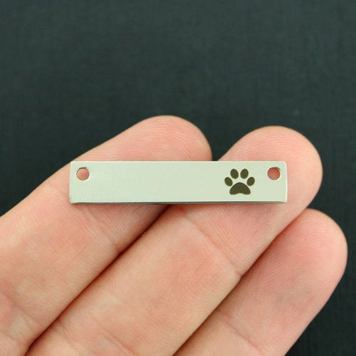 Paw Print Stainless Steel Connector Charms - BFS017-7487