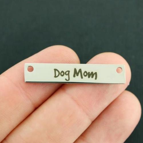 Dog Mom Stainless Steel Connector Charms - BFS017-7527