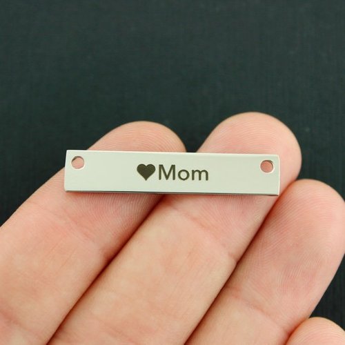 Mom Stainless Steel Connector Charms - BFS017-7545