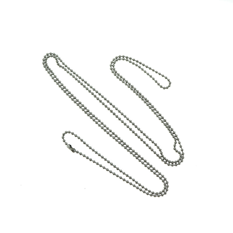 Stainless Steel Ball Chain Necklaces 31.5" - 1.6mm - 5 Necklaces - FD995