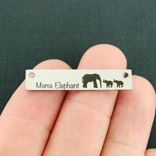 Mama Elephant Stainless Steel Connector Charms - 2 babies - BFS017-7637
