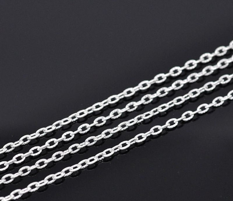 Bulk Silver Tone Cable Chain 32ft - 2mm - FD063
