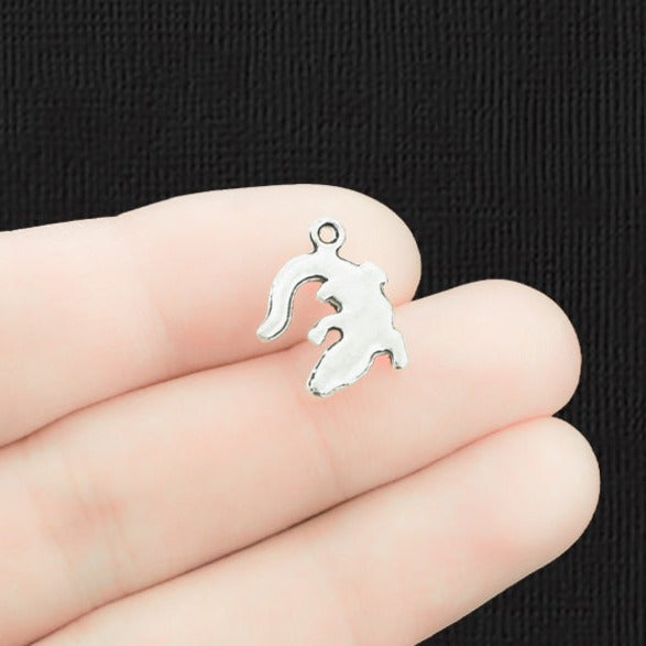 8 Alligator Antique Silver Tone Charms - SC099