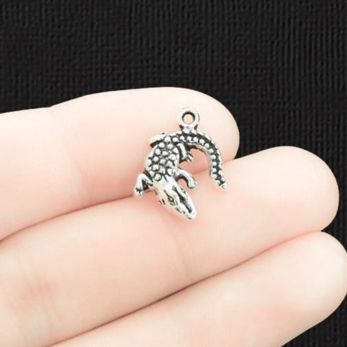8 Alligator Antique Silver Tone Charms - SC099