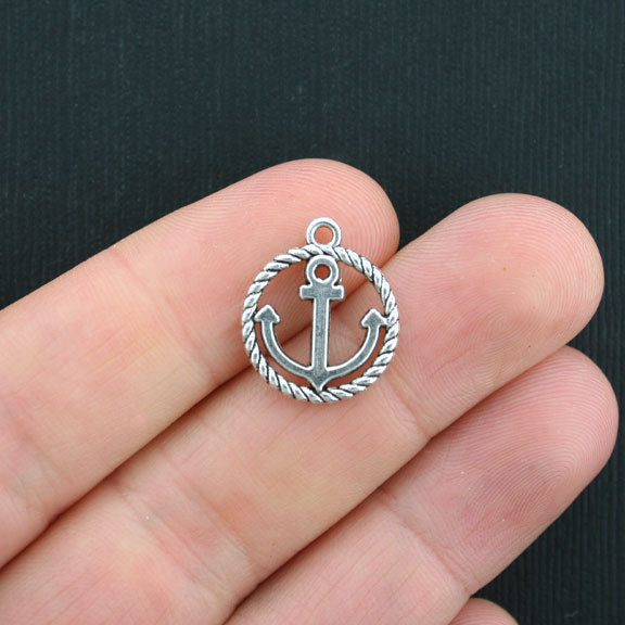 8 Anchor Antique Silver Tone Charms - SC3667