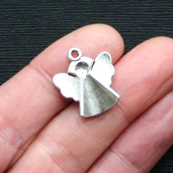 8 Angel Antique Silver Tone Charms - SC2829
