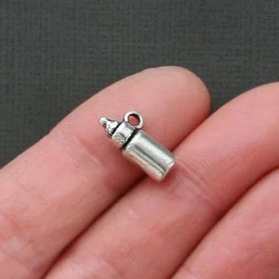 8 breloques ton argent antique biberon 3D - SC1688