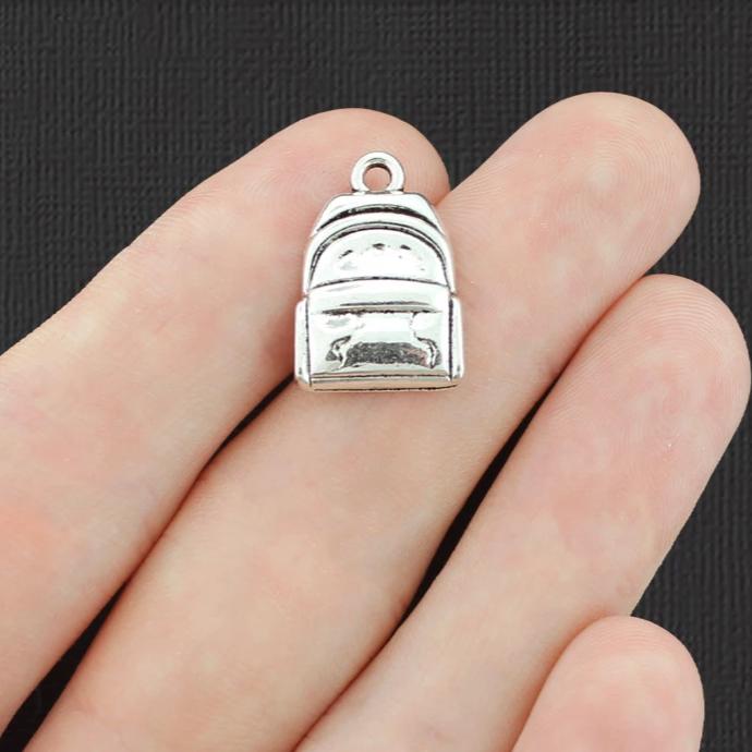 8 breloques argentées antiques pour sac à dos - SC5277