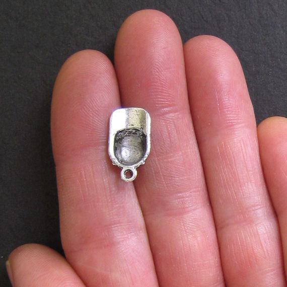 8 Baseball Cap Antique Silver Tone Charms 3D - SC100