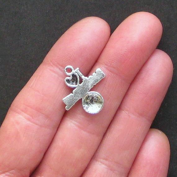 8 Basketball Antique Silver Tone Charms - SC1088