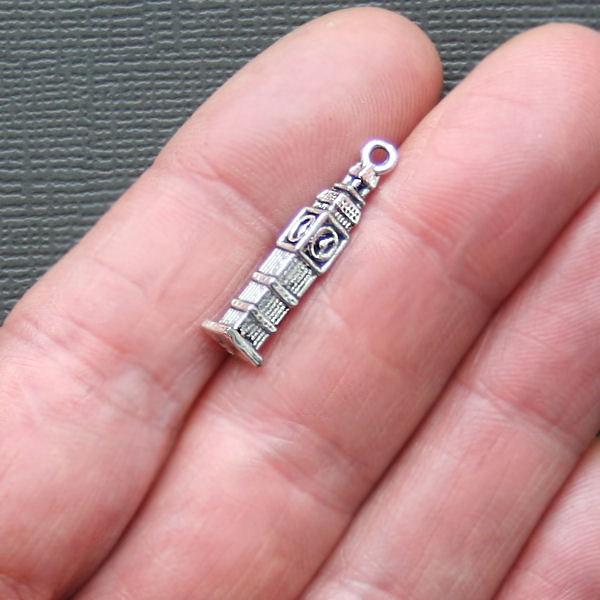 8 Big Ben Antique Silver Tone Charms 3D - SC1043