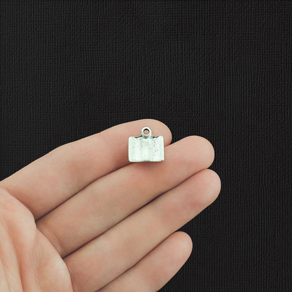 8 Book Antique Silver Tone Charms - SC3619