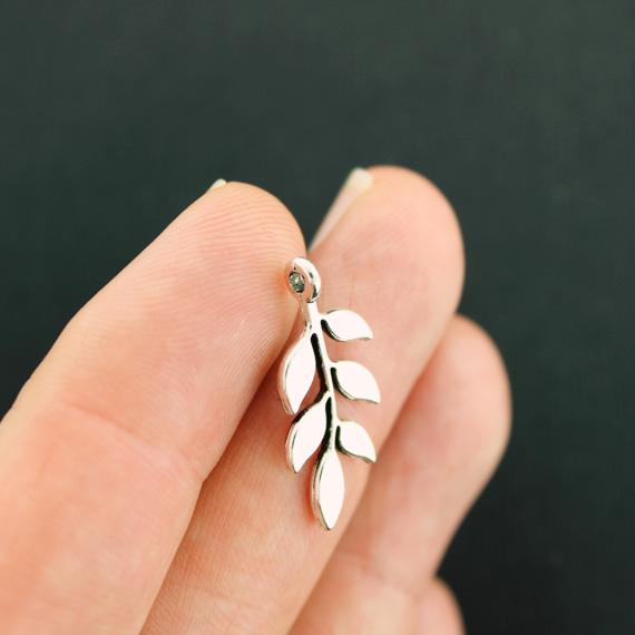 8 Branch Antique Silver Tone Charms 2 Sided - SC7819