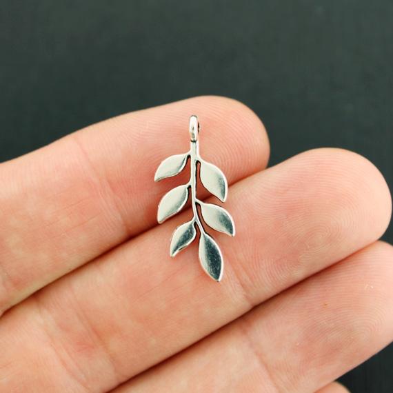 8 Branch Antique Silver Tone Charms 2 Sided - SC7819