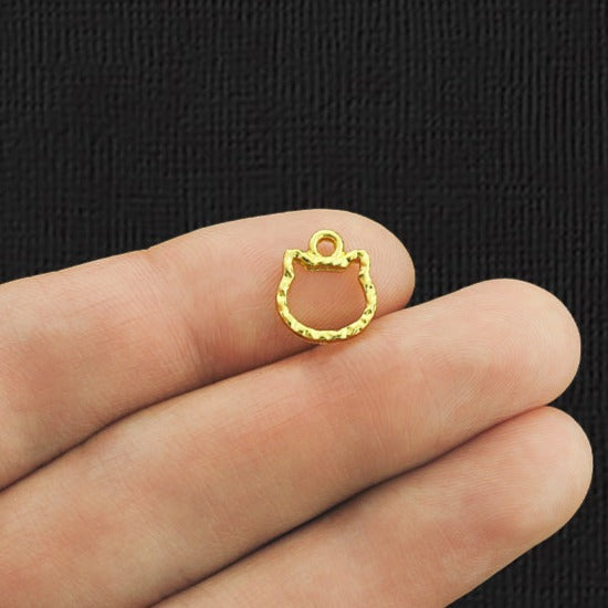 8 breloques contour de chat doré - GC400