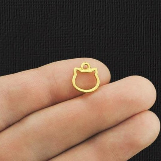 8 breloques contour de chat doré - GC400