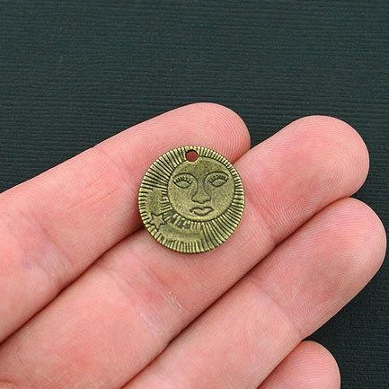 8 Celestial Antique Bronze Tone Charms - BC1263