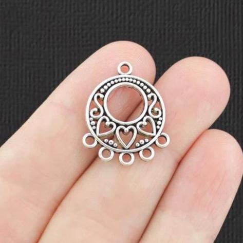 8 Chandelier Connector Antique Silver Charms - SC8043