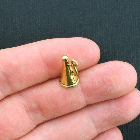 8 Cheerleader Antique Gold Tone Charms 3D - GC279