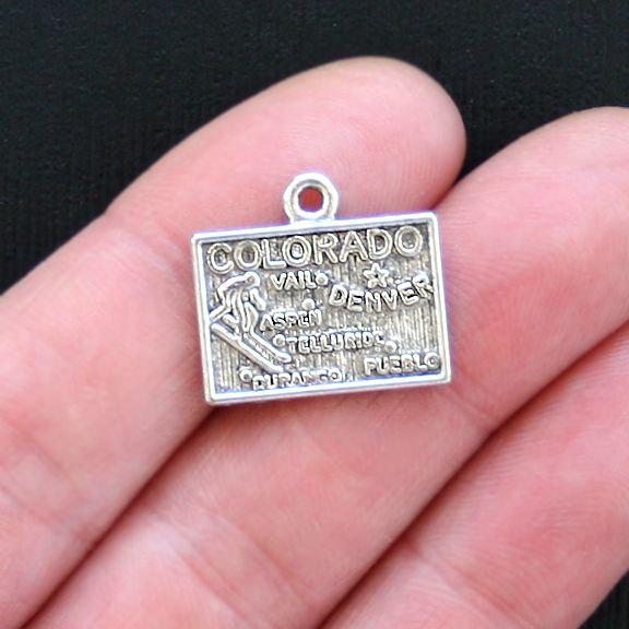 8 Colorado State Antique Silver Tone Charms - SC2874