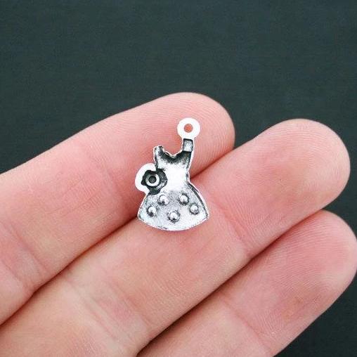 8 Dress Antique Silver Tone Charms - SC4243
