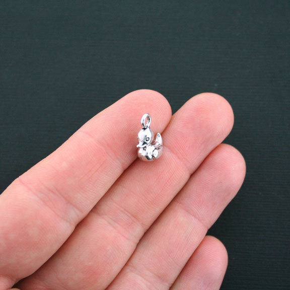 8 Duck Antique Silver Tone Charms 3D - SC4678