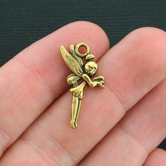 8 breloques féeriques dorées antiques 2 faces - GC403