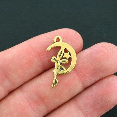 8 Fairy Antique Gold Tone Charms - GC497