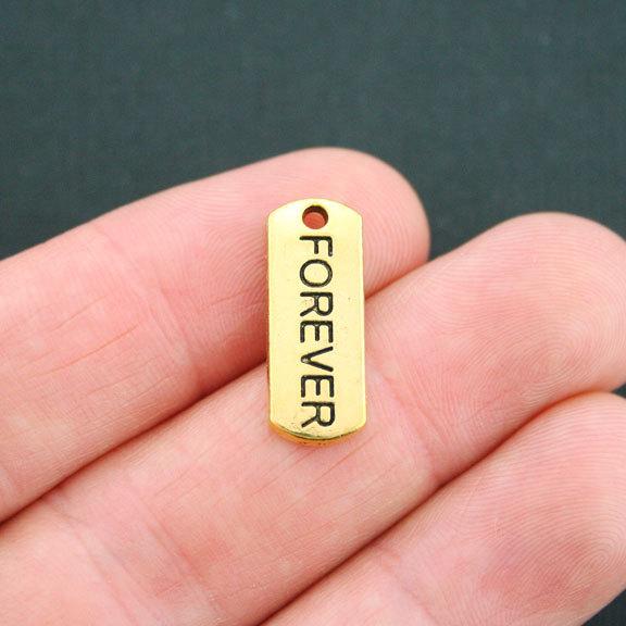 8 Forever Antique Gold Tone Charms - GC647