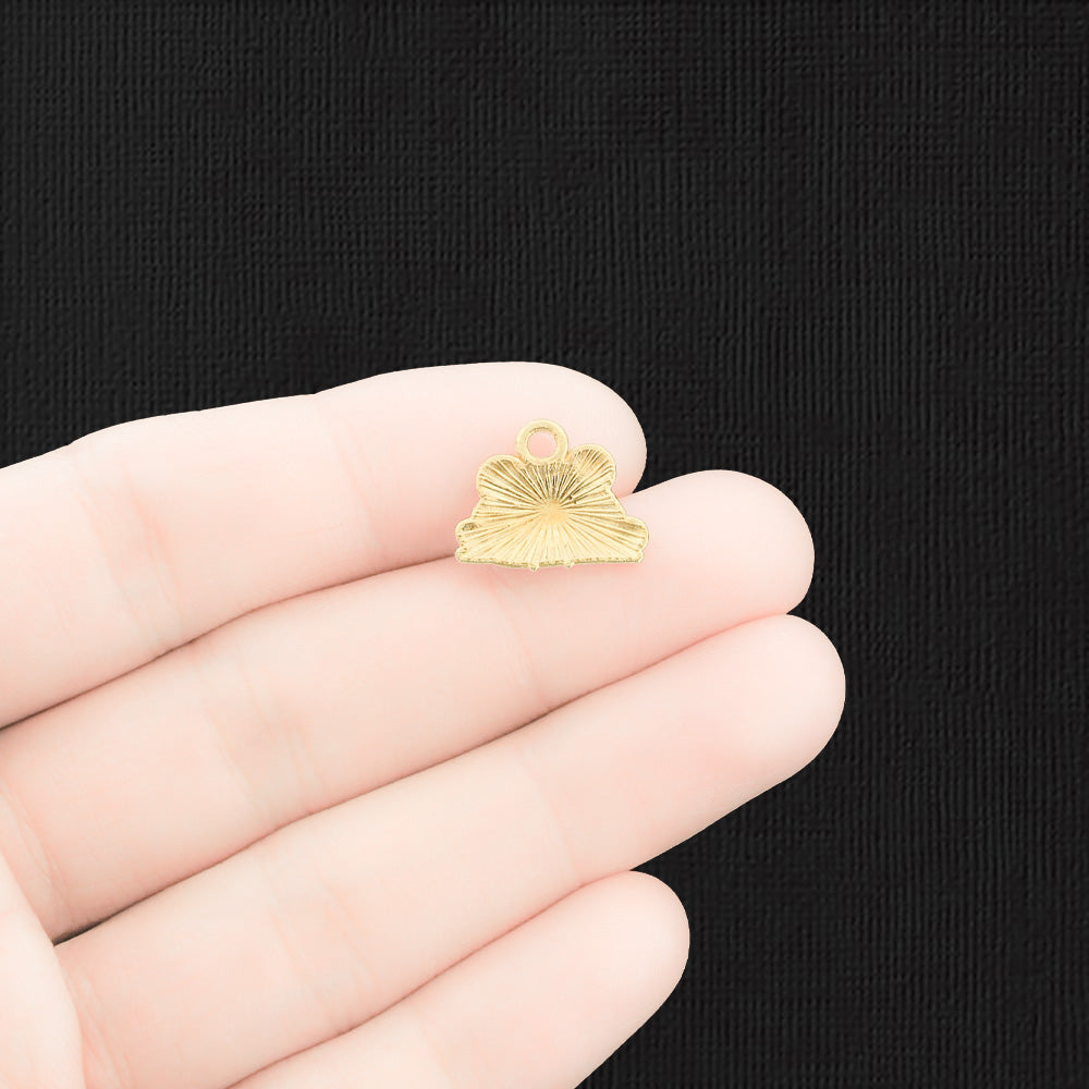 8 Frog Gold Tone Enamel Charms - E1554