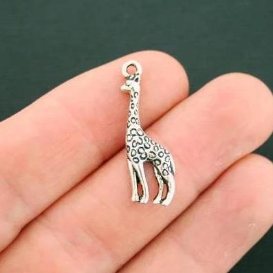 8 breloques de ton argent antique girafe - SC6973