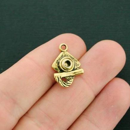 8 Graduation Antique Gold Tone Charms 3D - GC1280