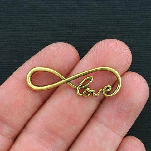8 Infinity Antique Gold Tone Charms - GC276