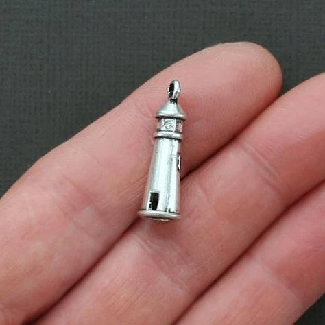 8 breloques ton argent antique phare 3D - SC1806
