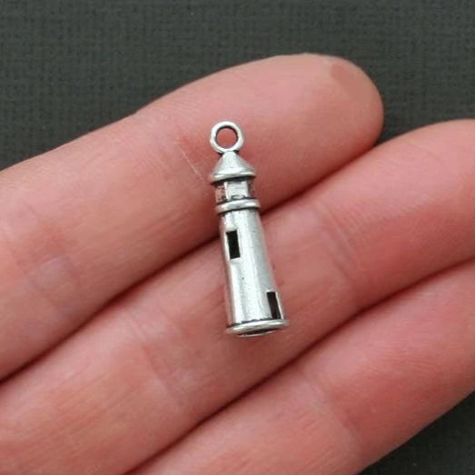 8 breloques ton argent antique phare 3D - SC1806