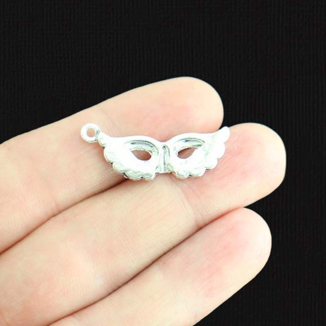 8 Mask Antique Silver Tone Charms - SC1430