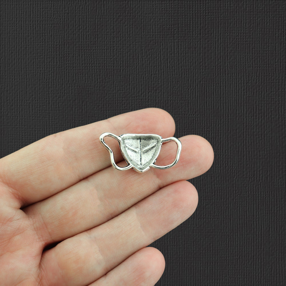 8 Medical Mask Antique Silver Tone Charms - SC3450