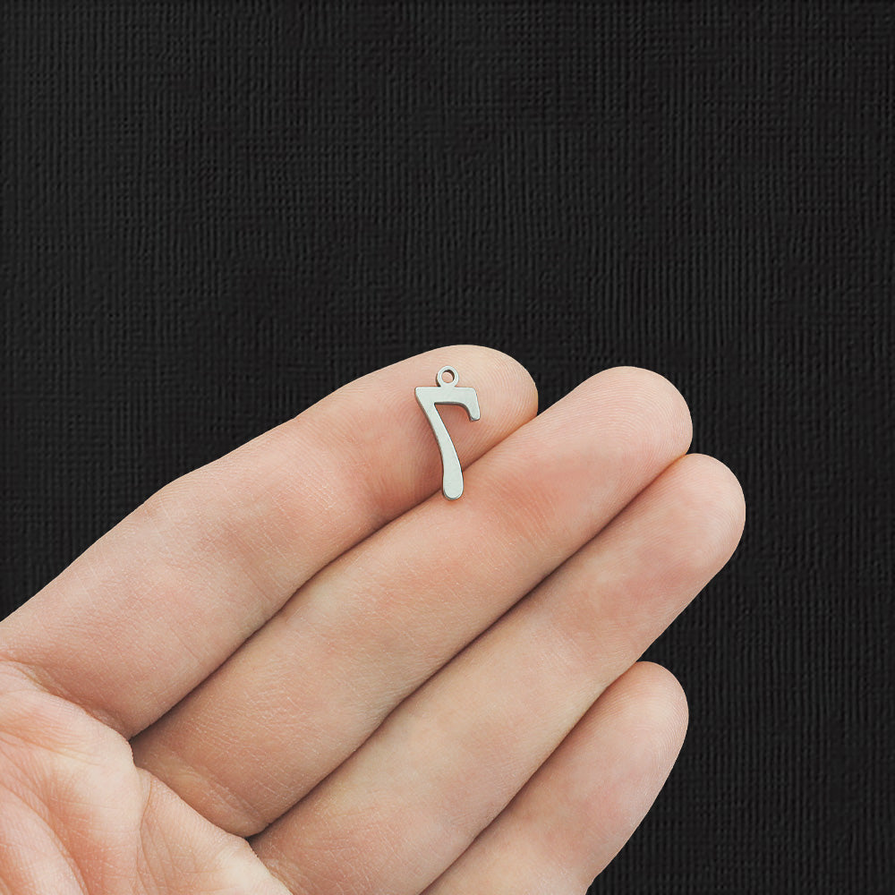 8 Number 7 Stainless Steel Charms - SSP291
