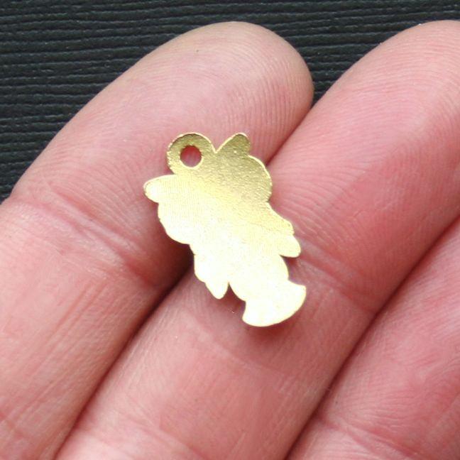 8 breloques de ton or antique hibou - GC160