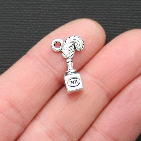 8 Pen Antique Silver Tone Charms 3D - SC3123